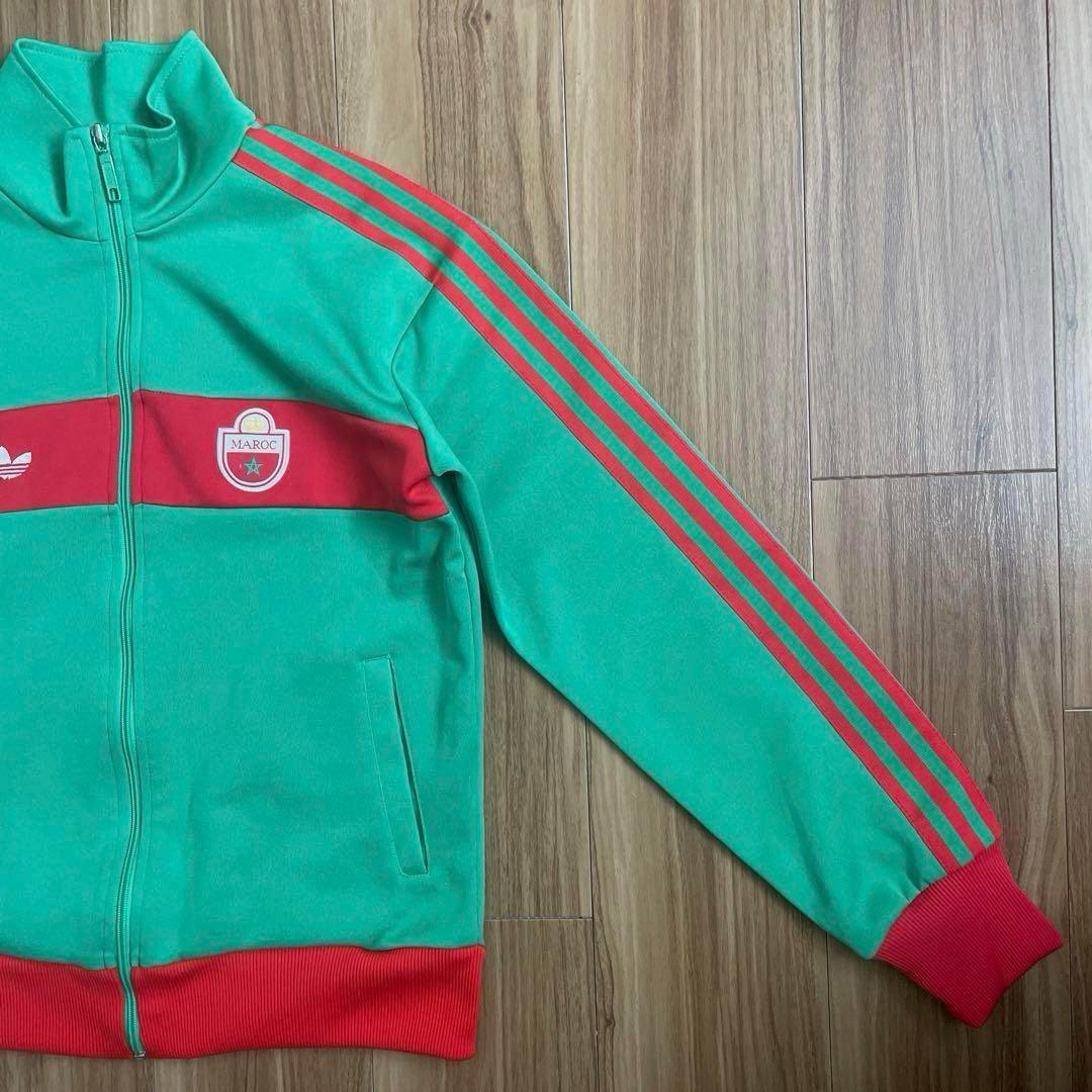 Lアディダスadidasグリーンレッド緑赤トラックジャケットジャージMAROC