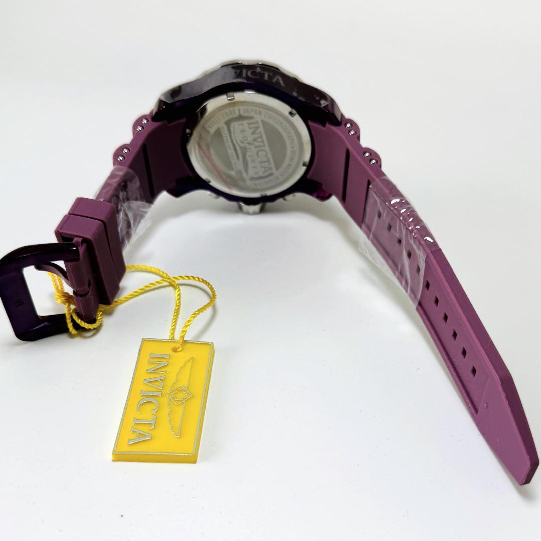 【新品】インビクタ/腕時計/ダイバー/防水100m/クロノグラフ/スモセコ/紫