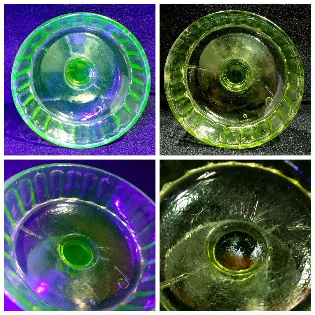 【希少】ウランガラス 古ガラス デザートカップ　プレスガラス 時代ガラス