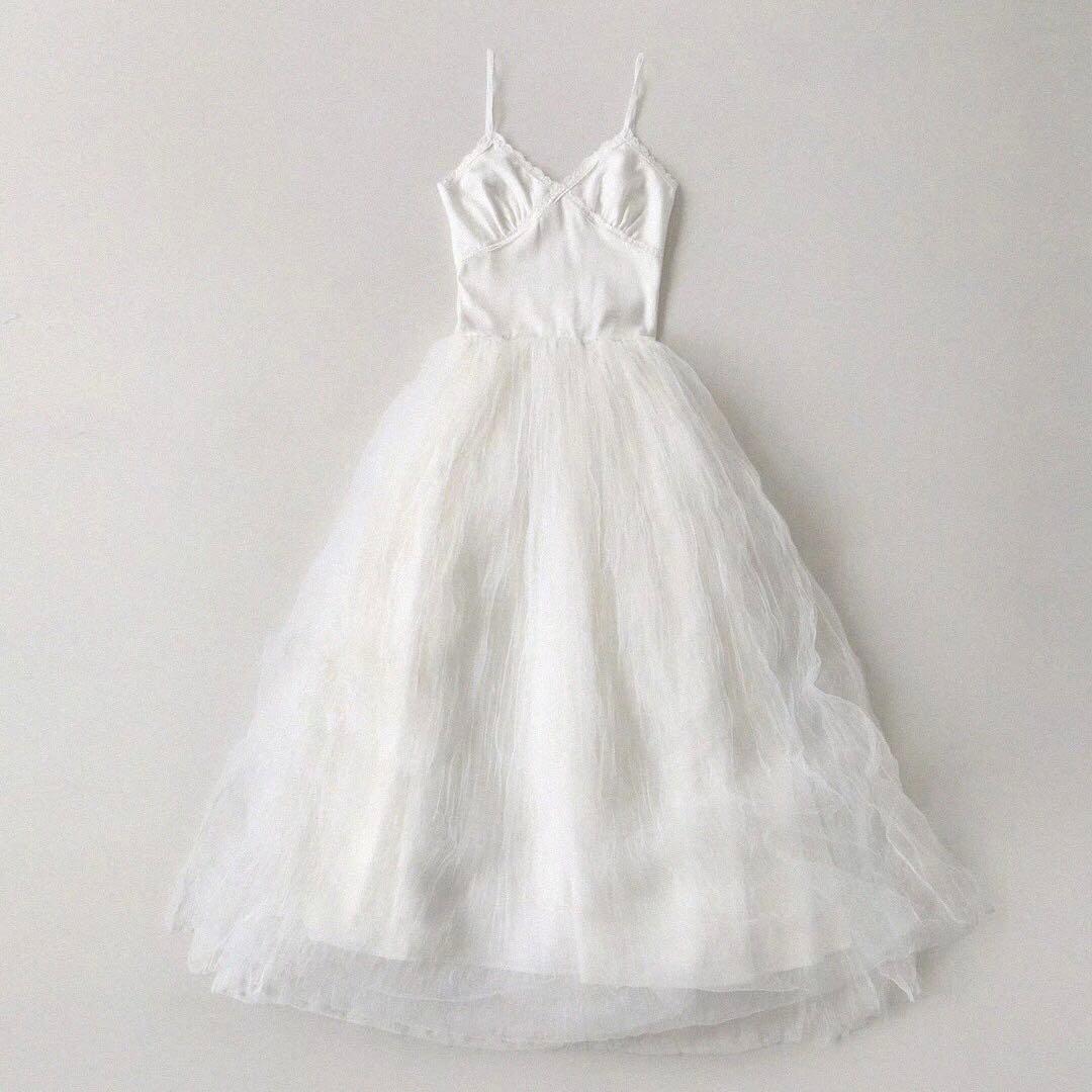 the plan ホワイト　ロングワンピース　キャミワンピース