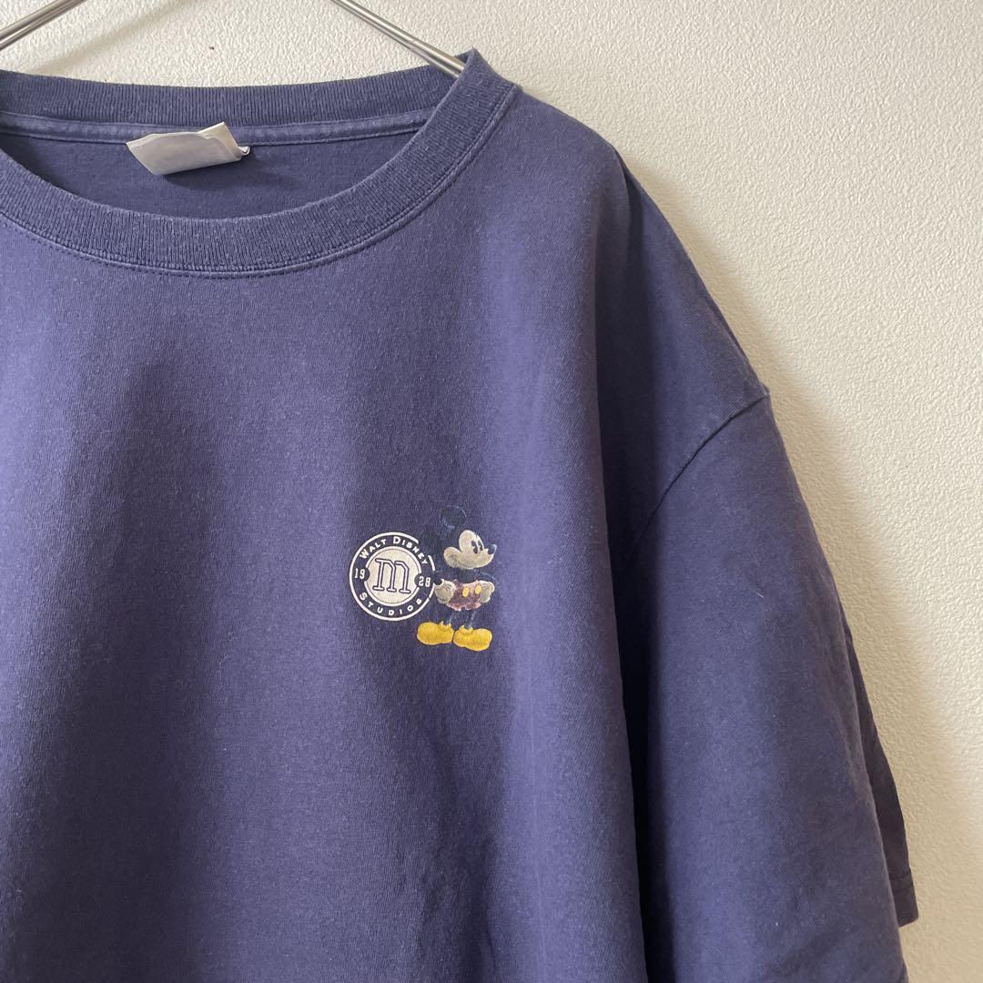 90s希少ヴィンテージディズニーストアミッキーtシャツネイビーブルーUSA直輸入
