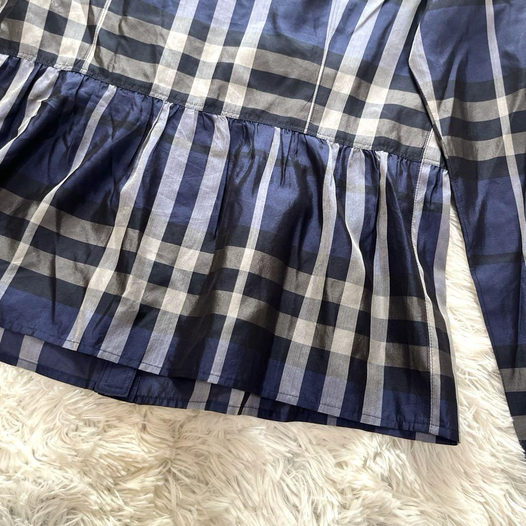 美品BURBERRY バーバリーロンドン チェック プリーツ シャツ ブラウス