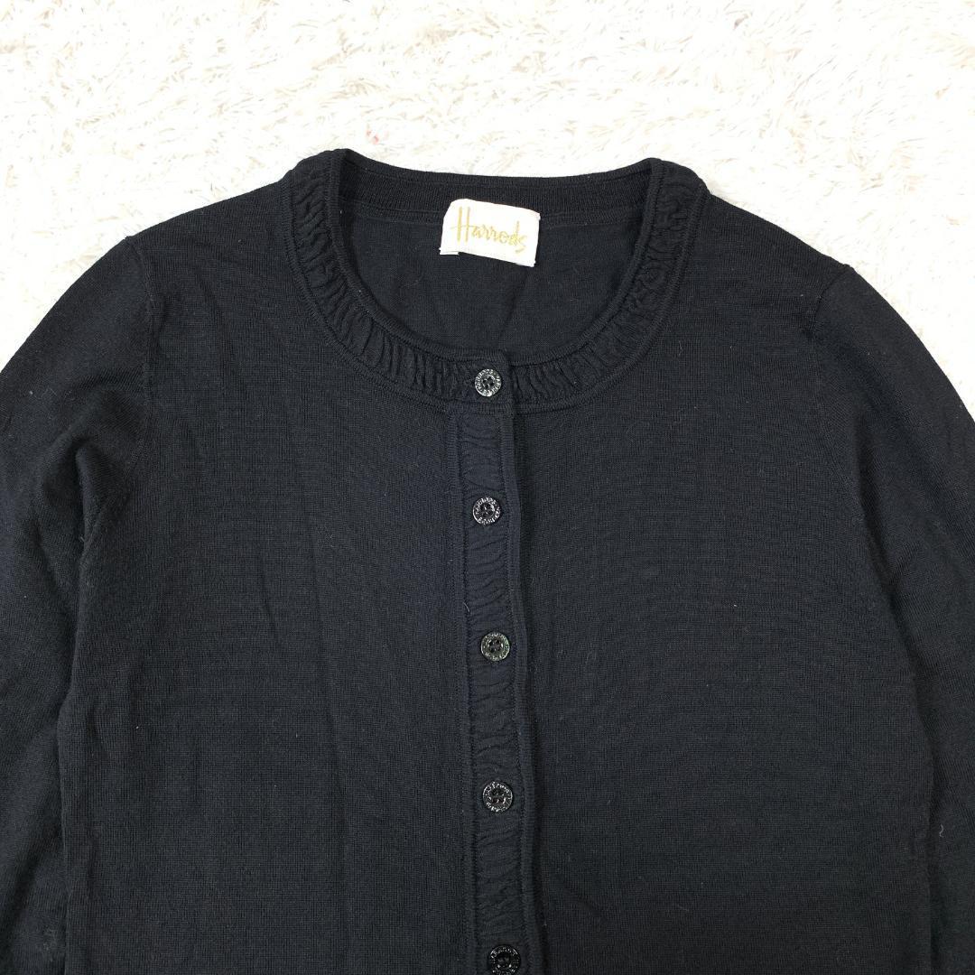 Harrods ハロッズ ニットカーディガン ブラック B8710 - メルカリ