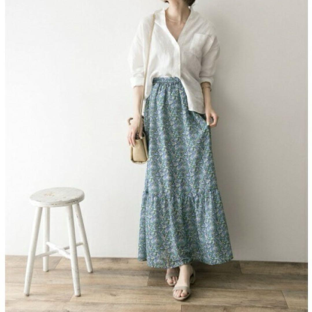 URBANRESEARCH リバティ シフォン ティアード ロングスカート