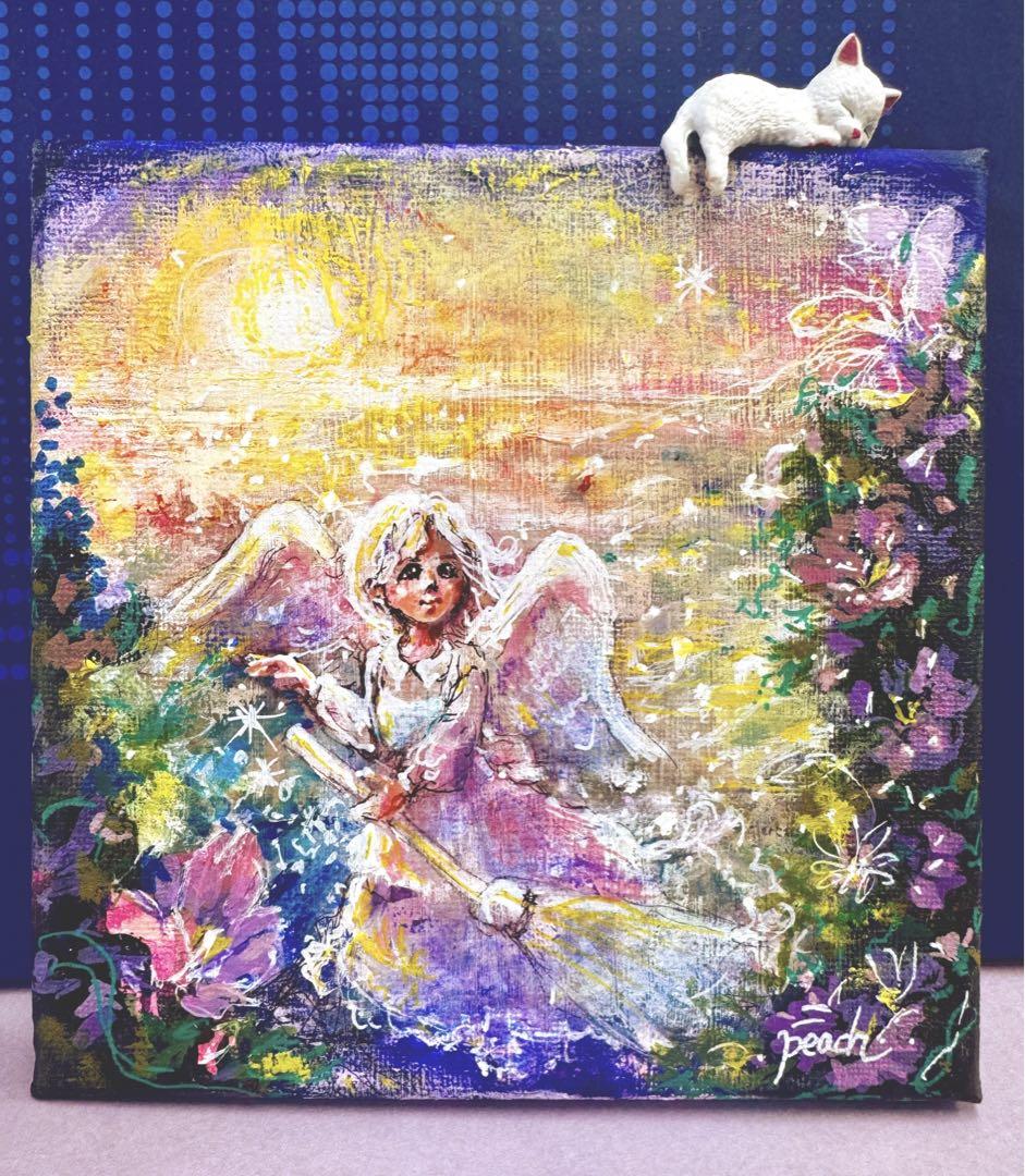 魔法の肉球　　絵画原画+doll猫