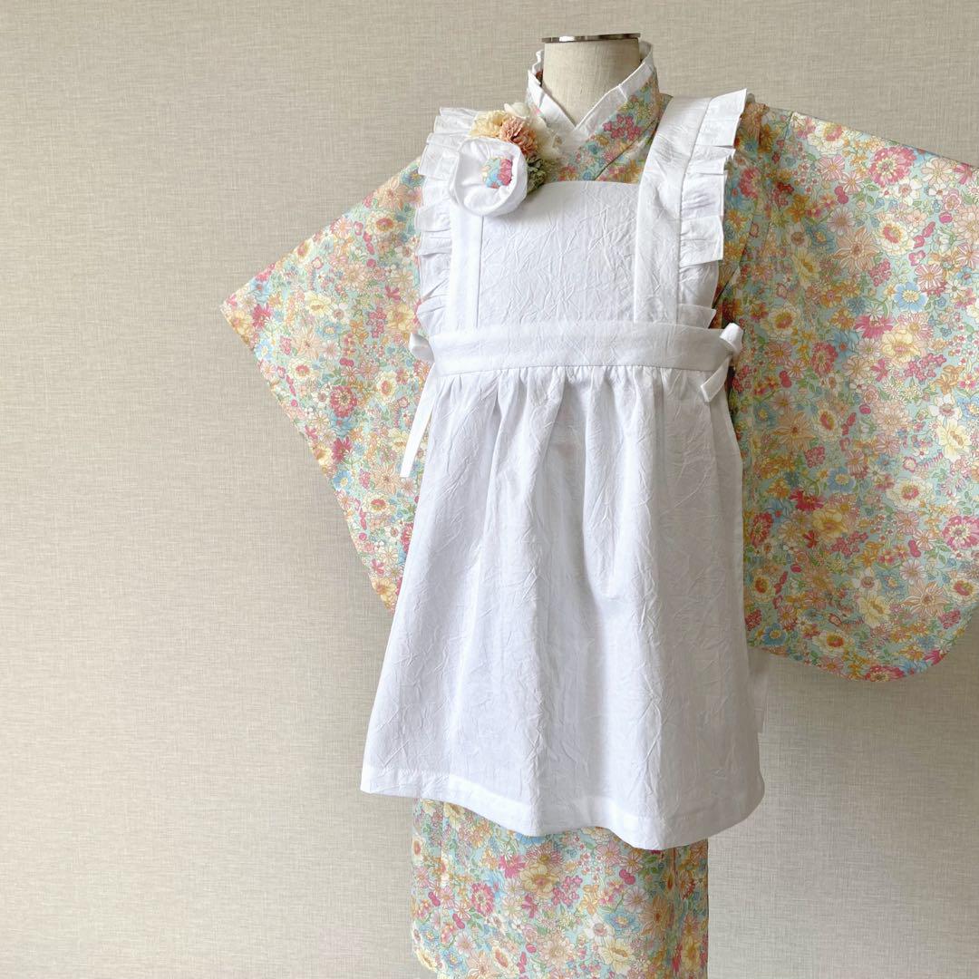 【再販♡】被布エプロンのみ　エプロンドレス　ホワイト　ハンドメイド