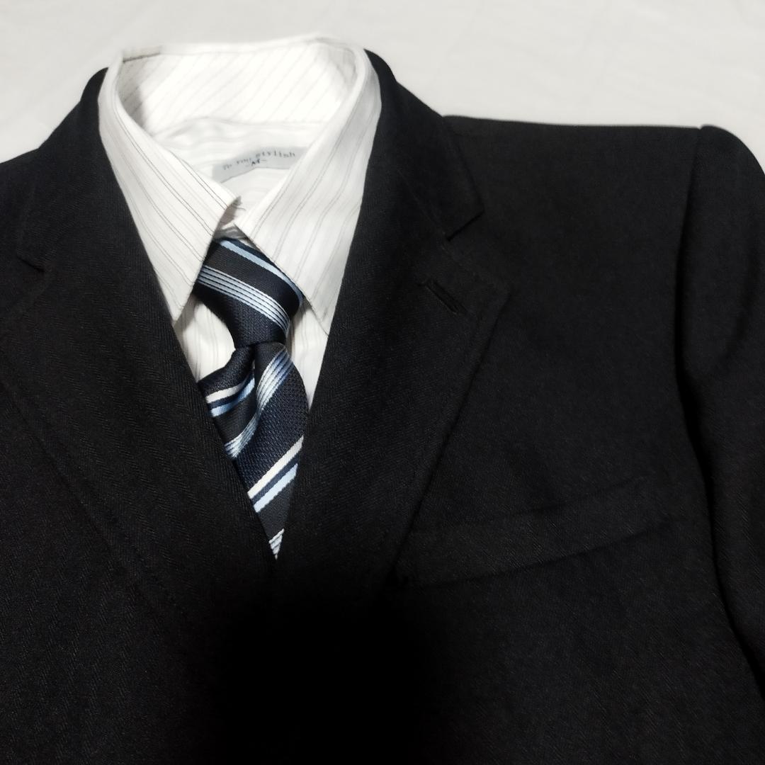 165男子 股下75 卒業式スーツ ブラックフォーマルスーツ 卒服セットアップ