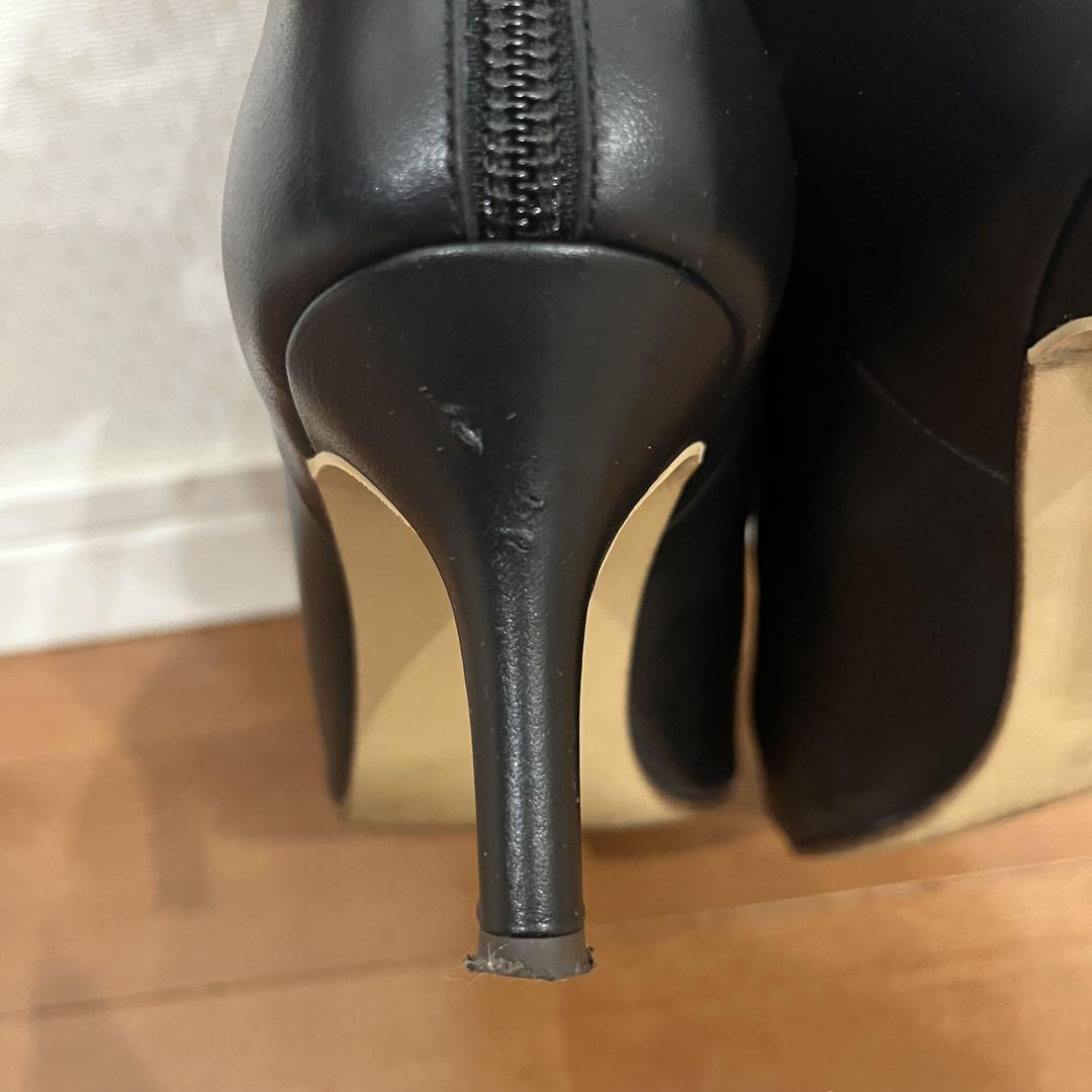 DIANA バックファスナー ショートブーツ ブラック 23.5cm