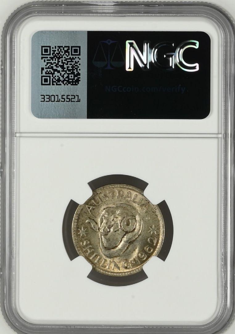 1962年 NGC MS65 オーストラリア銀貨