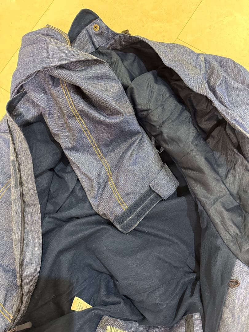 【おしゃれ】スノーボードウェア メンズL つなぎ デニムライクブルー 【おしゃれ】スノーボードウェア メンズL つなぎ デニムライクブルー