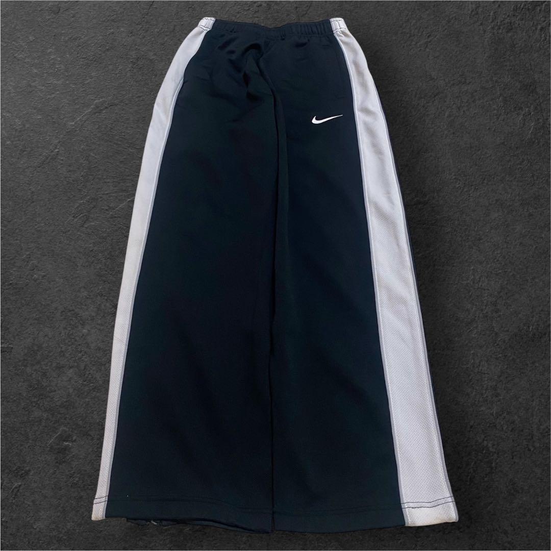 00s nike wide track pants y2k teck black - メルカリ