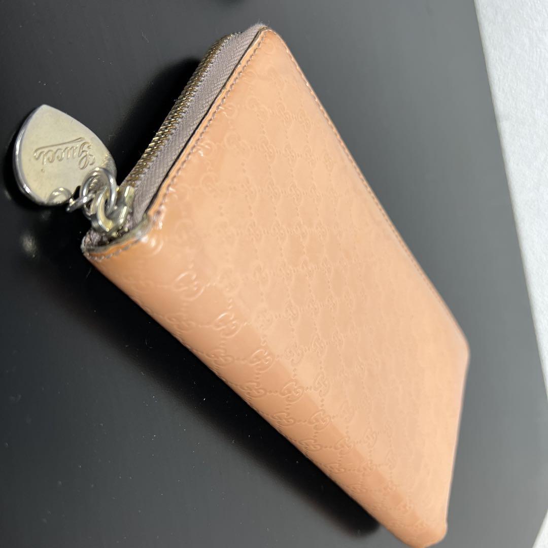GUCCI　エナメル　パールオレンジ　長財布