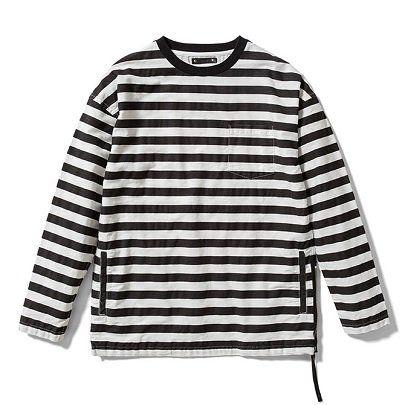 MINEDENIM Border Side Zip L S T-SH