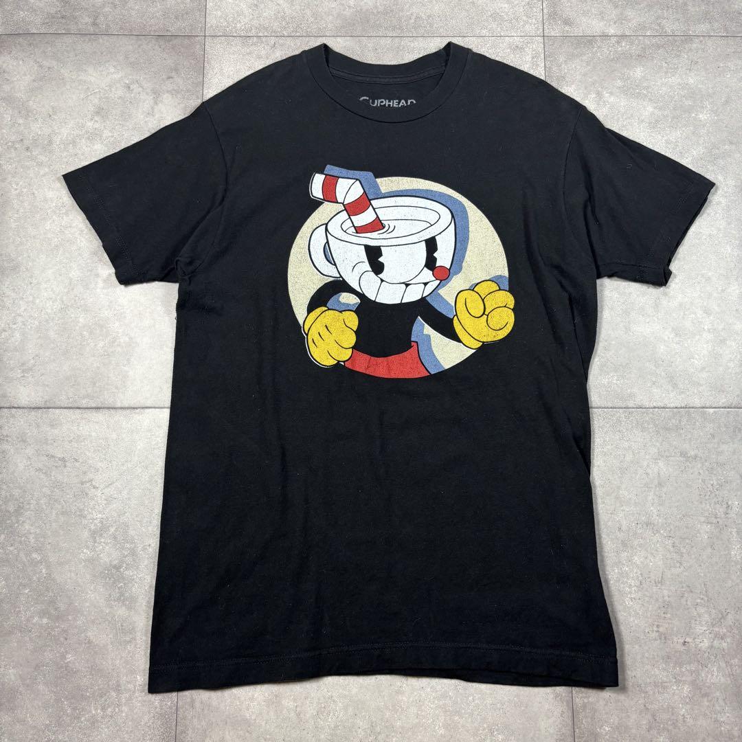 アニメT カップヘッド　Cuphead Tシャツ ブラック　古着