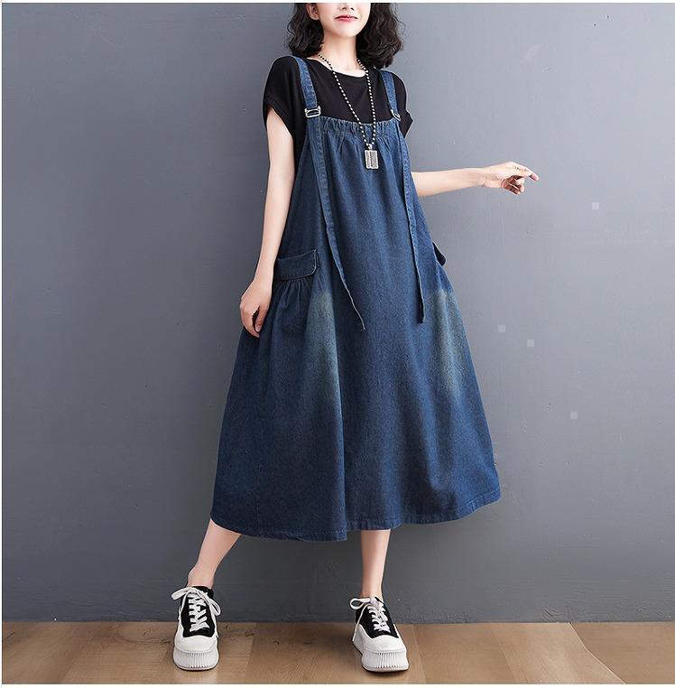 大きいサイズ　レディース　デニム　サロペット　ワンピース　ロング　新品