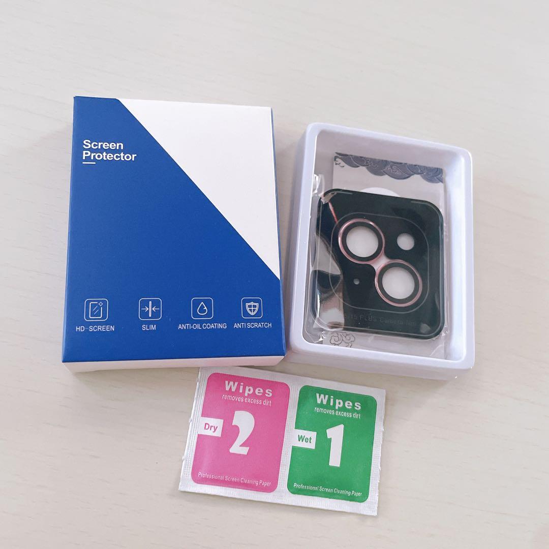 iPhone15 15Plus ピンク カメラレンズ保護 レンズカバー レンズ