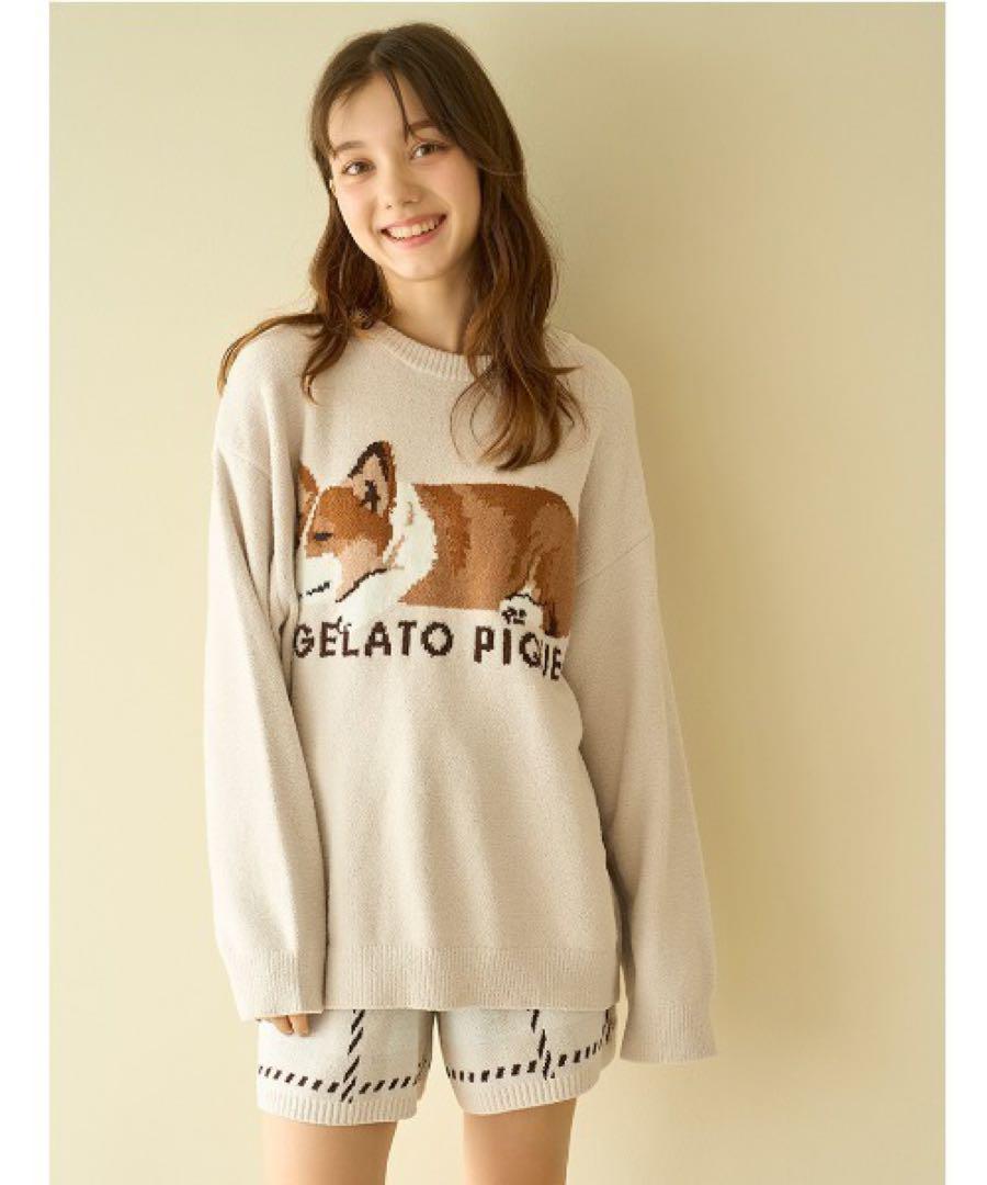 ジェラートピケ✩エアモコSLEEPING DOGプルオーバー＆ショートパンツ