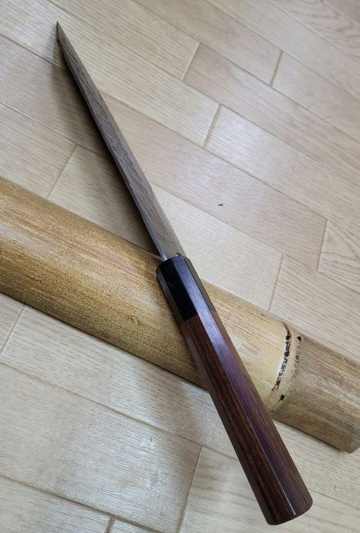 和牛刀　切付型天然木八角柄