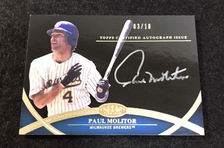 paul molitor tier one auto 03/10 paul molitor tier one auto 03/10