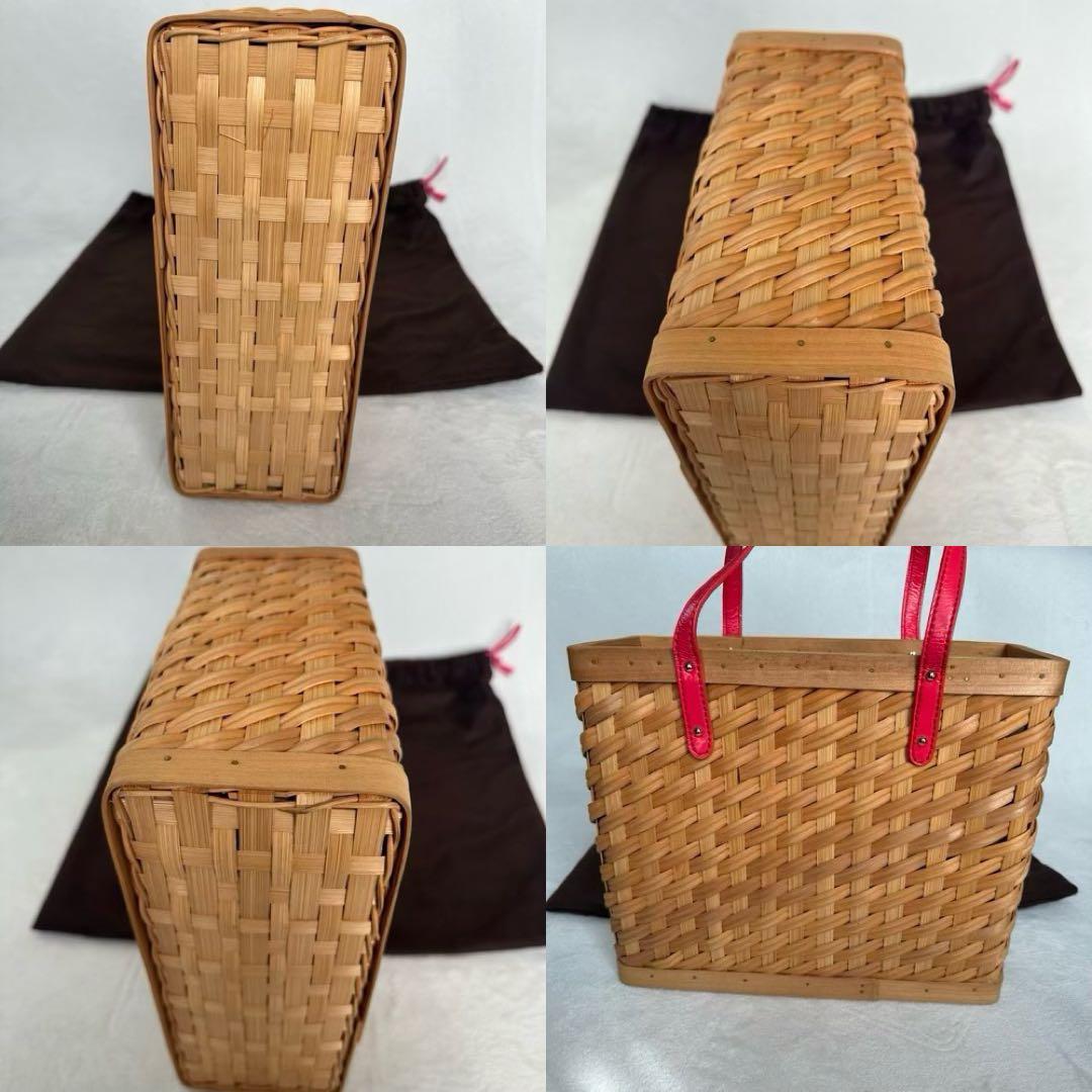 希少デザイン】kate spade かごバッグ 美品 保存袋付き 総柄 ピンク