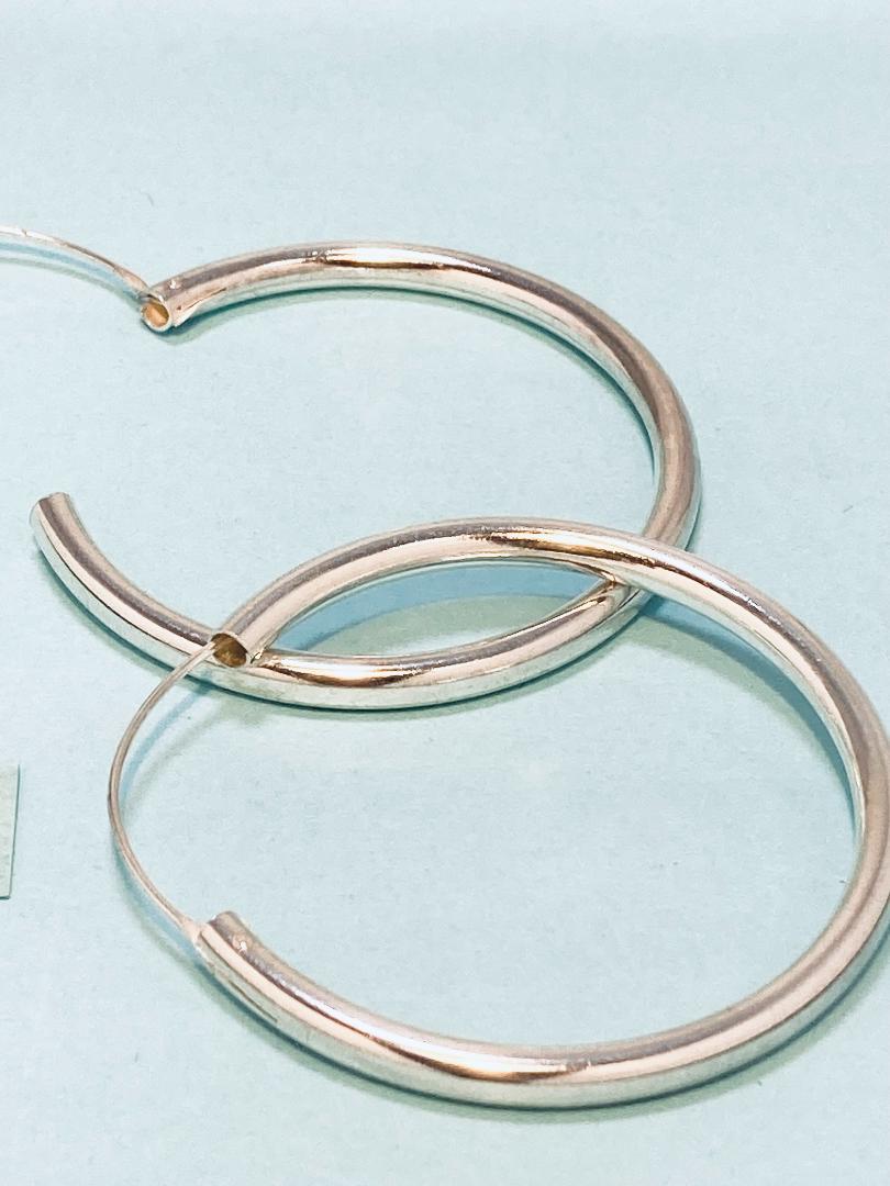 ラスト！【銀製品９２５】フープピアス太さ４ｍｍ×外径５０ｍｍ２個 ラスト！【銀製品925】フープピアス太さ4mm×外径50mm2個