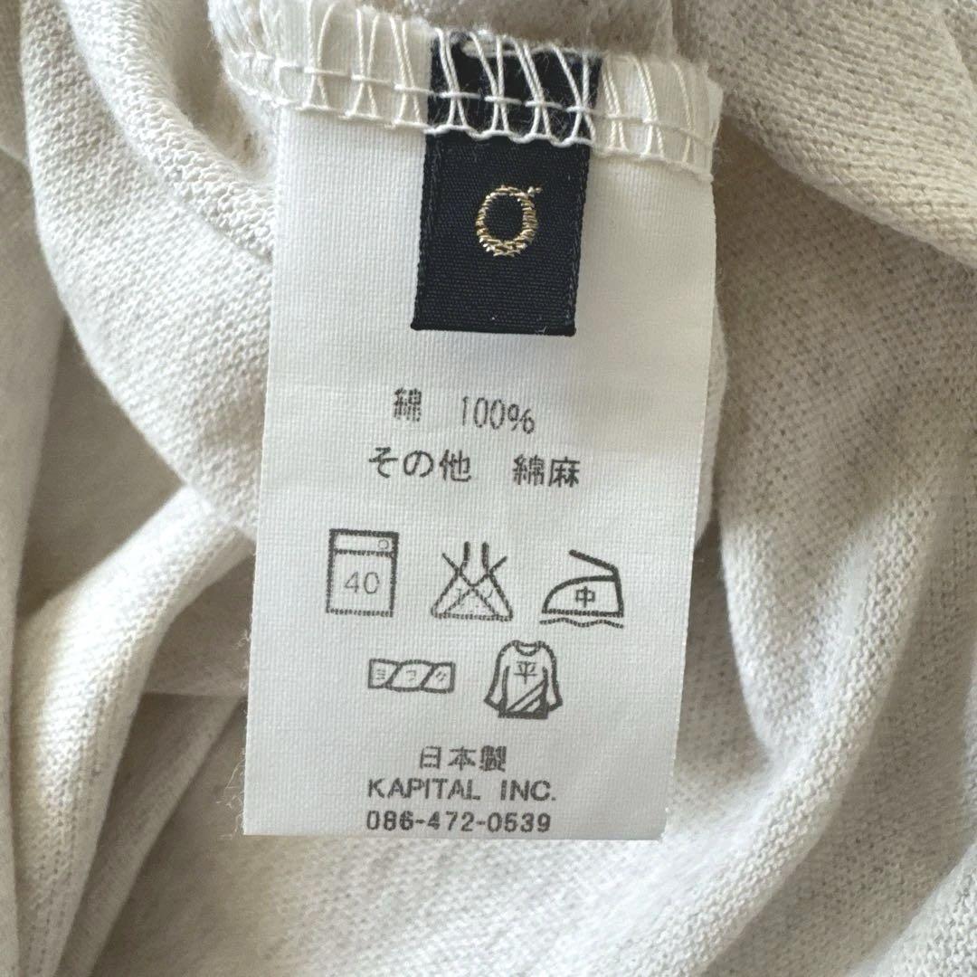 KAPITAL キャピタル コットンリネン ボウタイポロシャツ 刺繍