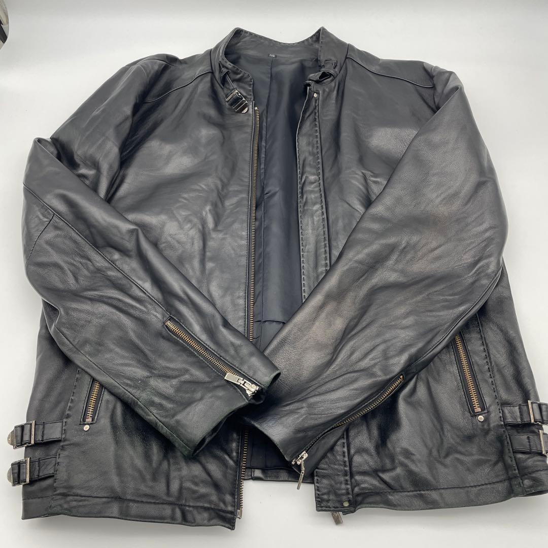 本革 アルパカ革シングルライダースジャケット XXL 2XL