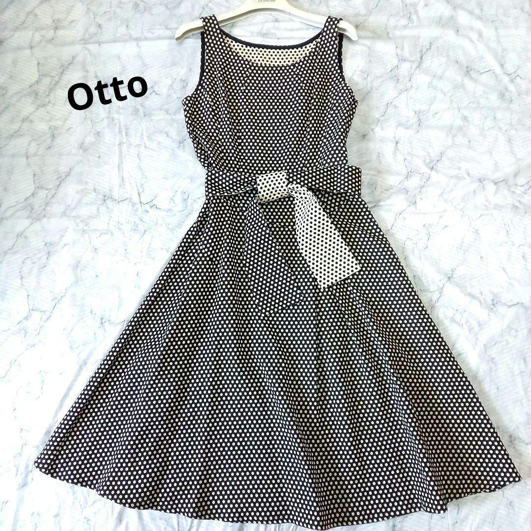Otto オットー キュートなドット柄ノースリーブワンピース