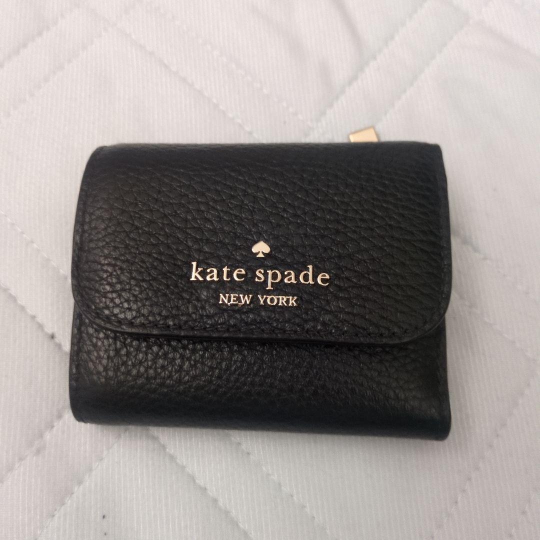 【kate spade】 黒 ブラック三つ折り財布 ケイトスペード kate spade 財布 三つ折り財布 折りたたみ財布