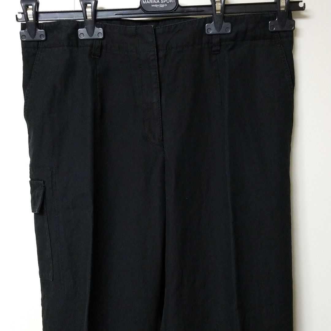 バジーレ28 大きいサイズ コットンシルク カーゴパンツ ブラック サイズ15号 画像3