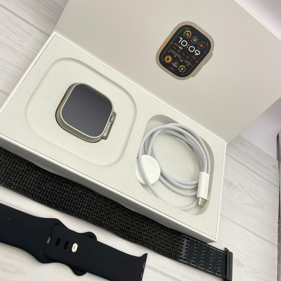 【ほぼ未使用】BT100％ ウルトラ2 アップルウォッチ バンド＋充電器セット