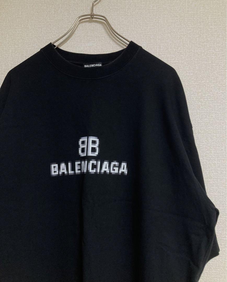 BALENCIAGA バレンシアガ ピクセルロゴ Tシャツ ブラック