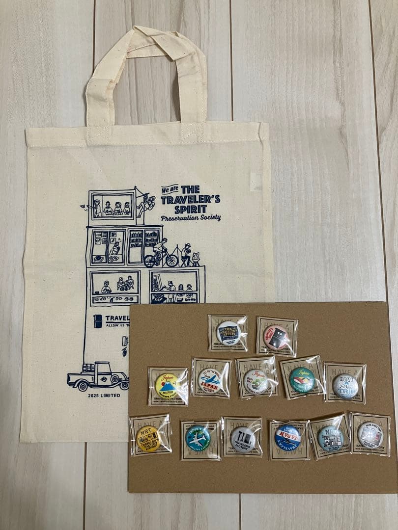 未開封　トラベラーズファクトリー　缶バッジ　トートバッグ　トラベラーズノート