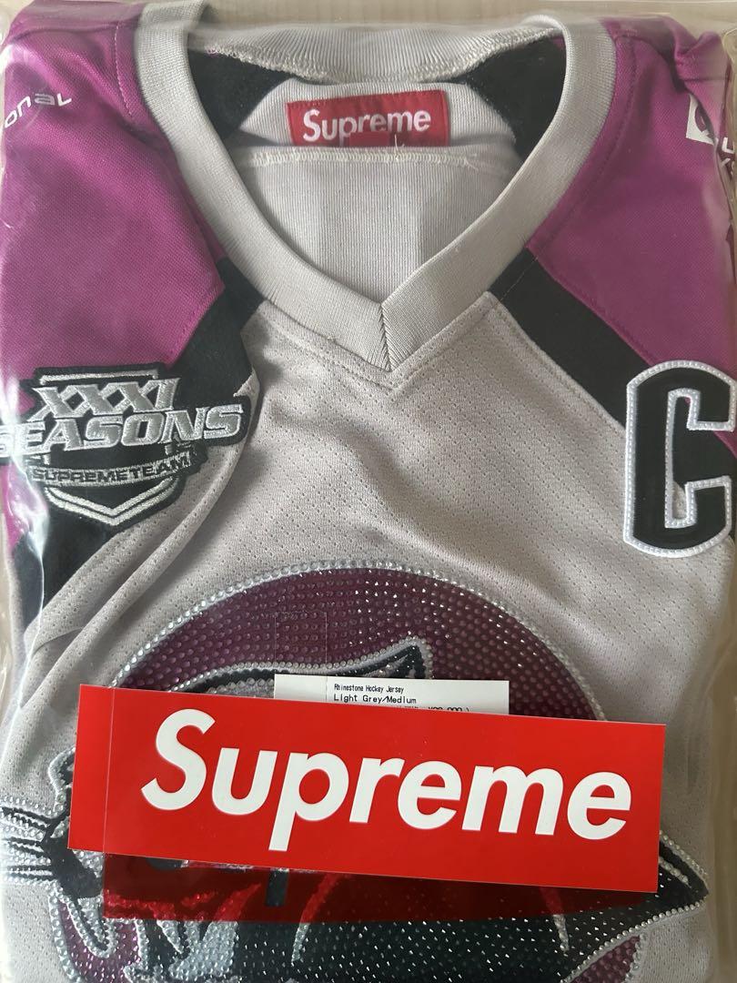 トップス Supreme Rhinestone Hockey Jersey Grey
