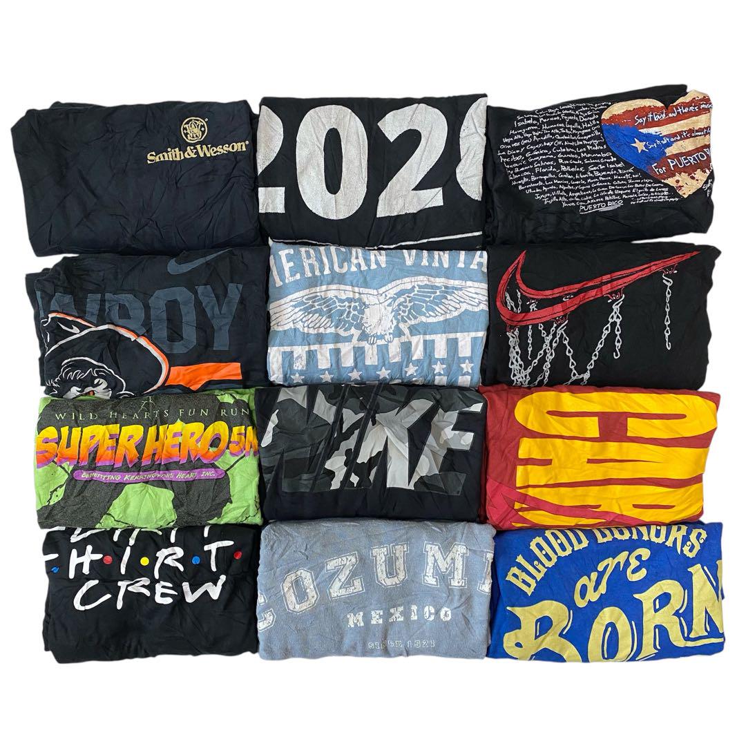 USA古着 メンズ 2XLサイズ カラーTシャツ プリント 48枚まとめ売り