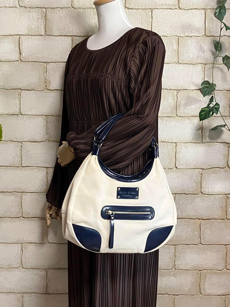 【2025A/W新作★送料無料】 ◇kate spade◇キャンバス レザー ラウンド トートバッグ EC-068 バッグ