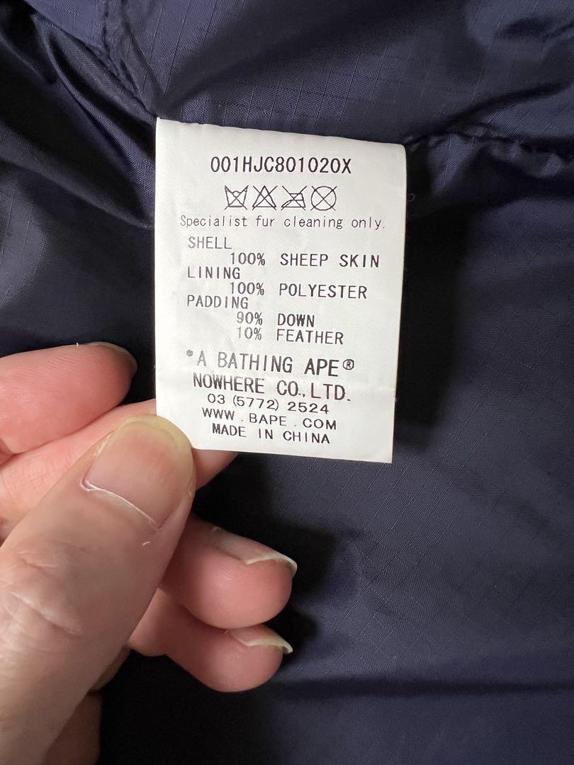 A Bathing Ape レザーダウンジャケット XL