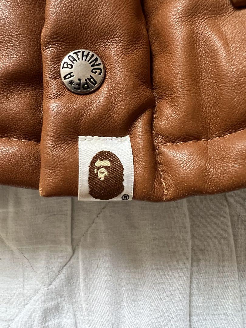 A Bathing Ape レザーダウンジャケット XL