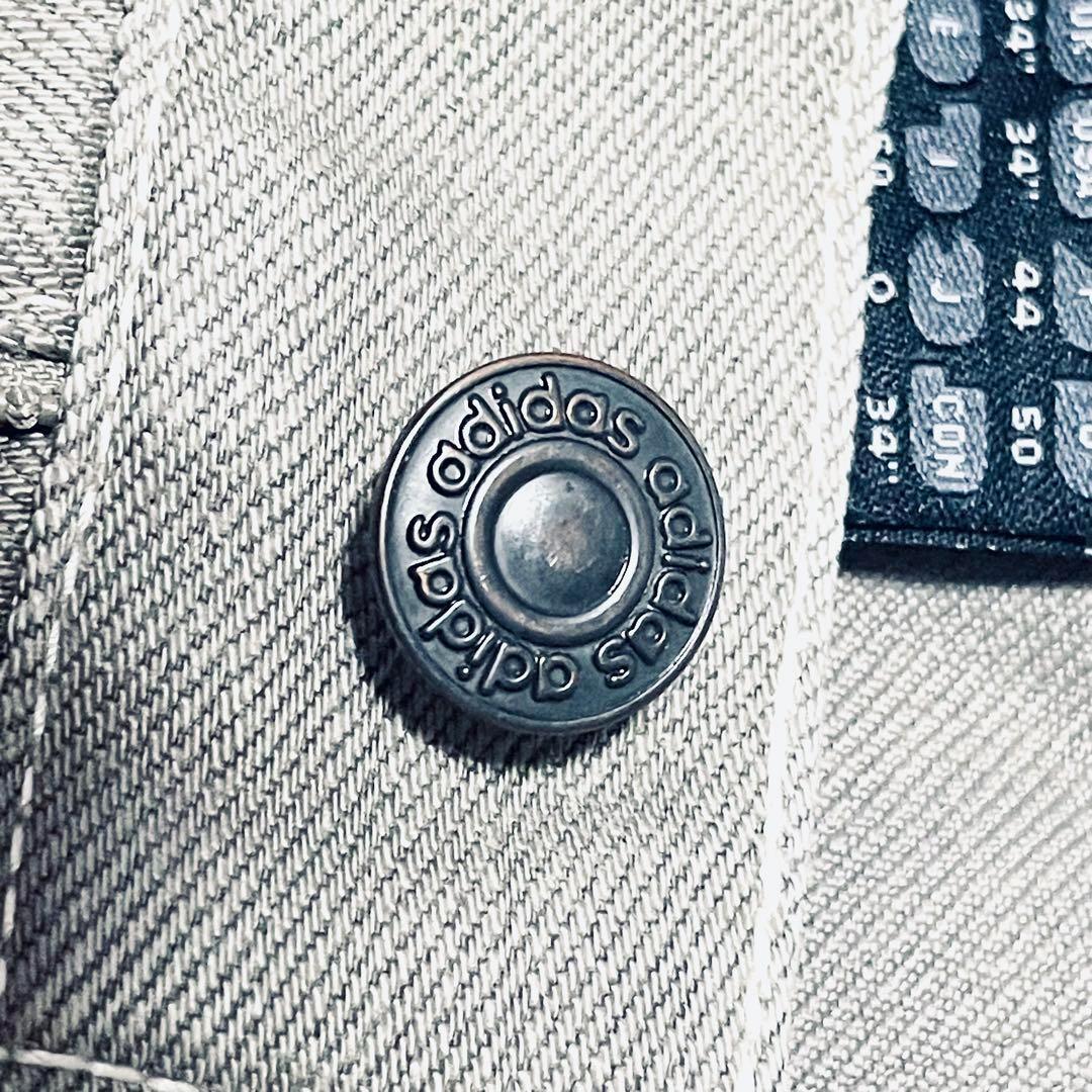 レア adidas ヴィンテージ ワイドデニムパンツ バックロゴ XL 万国