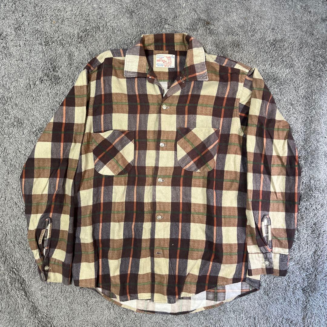 60s プリントネルシャツ