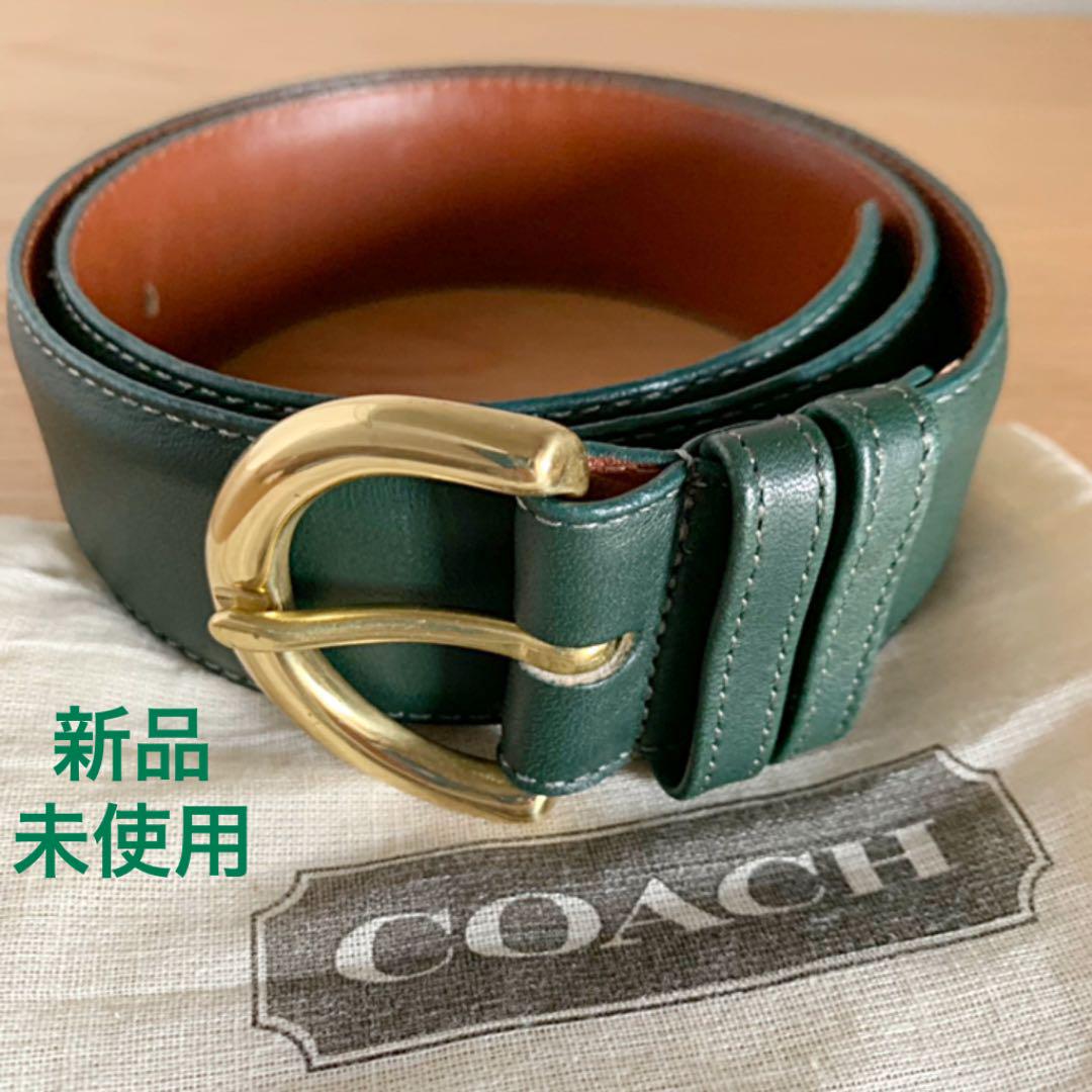Coach オールド コーチ レザー 革 ベルト レディース グリーン 未使用 メルカリ