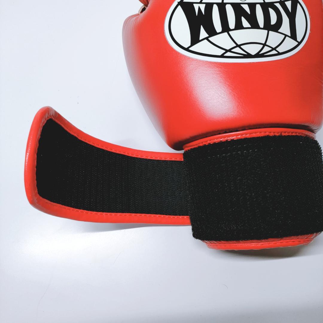 【美品】ウィンディ BGVH トレーニンググローブ テープ式 8oz 赤