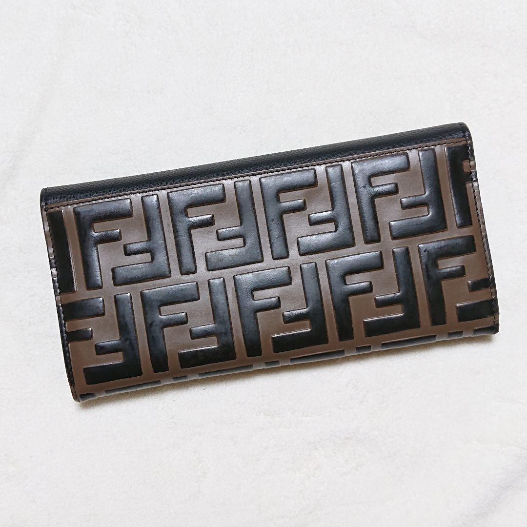 【美品】FENDI ズッカ柄 フラップウォレット 長財布 画像2