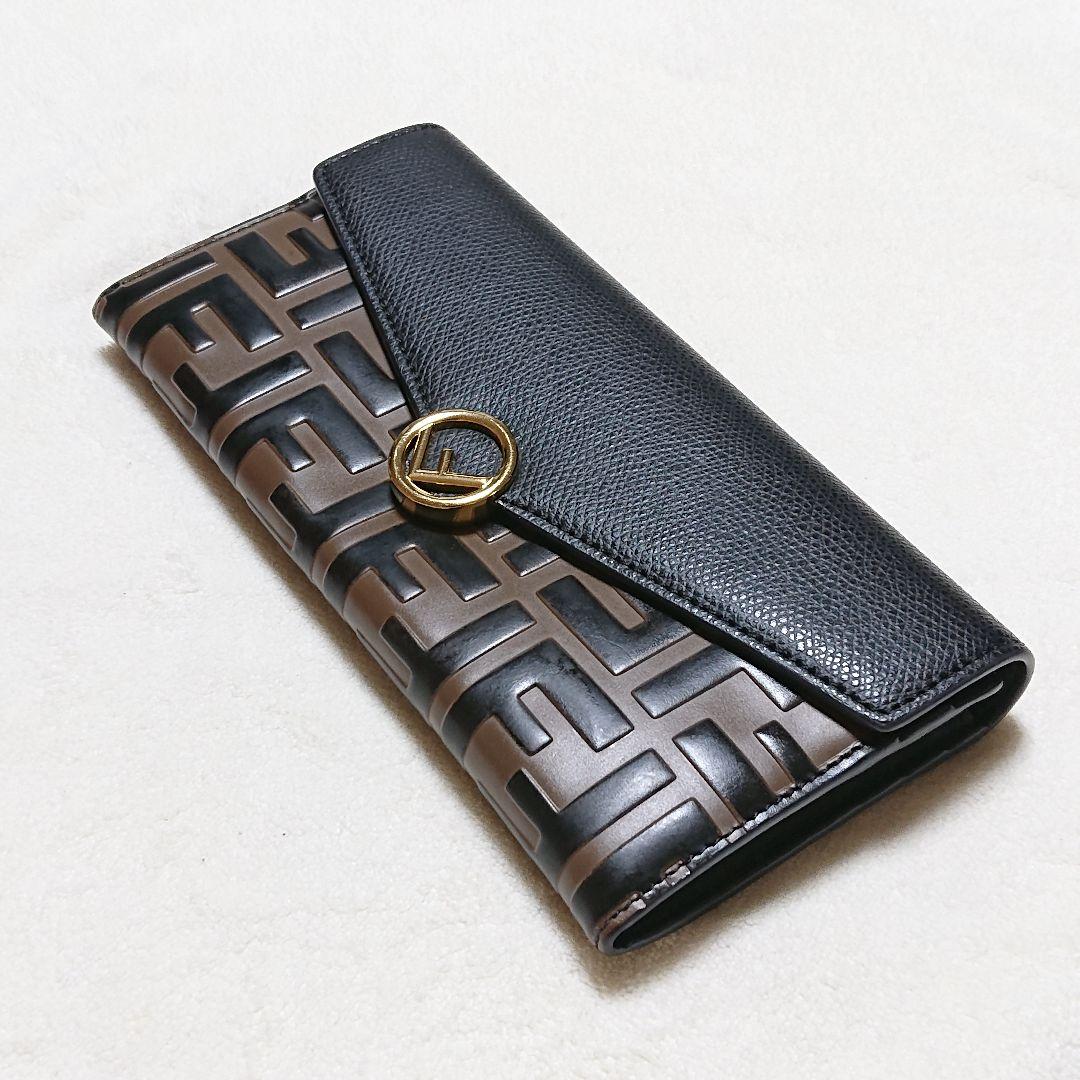 【美品】FENDI ズッカ柄 フラップウォレット 長財布 画像5