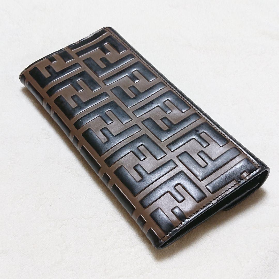 【美品】FENDI ズッカ柄 フラップウォレット 長財布 画像6