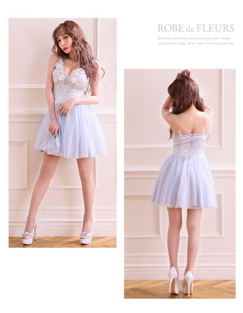 特価再入荷 ROBE ローブドフルール キャバドレス ホワイト花柄 jKkVR-m88085015593 de FLEURS 超歓迎安い