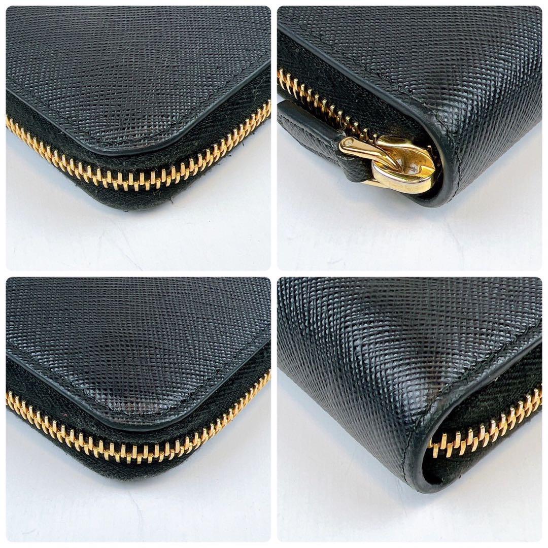 未使用級⭐️ PRADA 長財布 ジップウォレット エンボスロゴ ブラック レザー