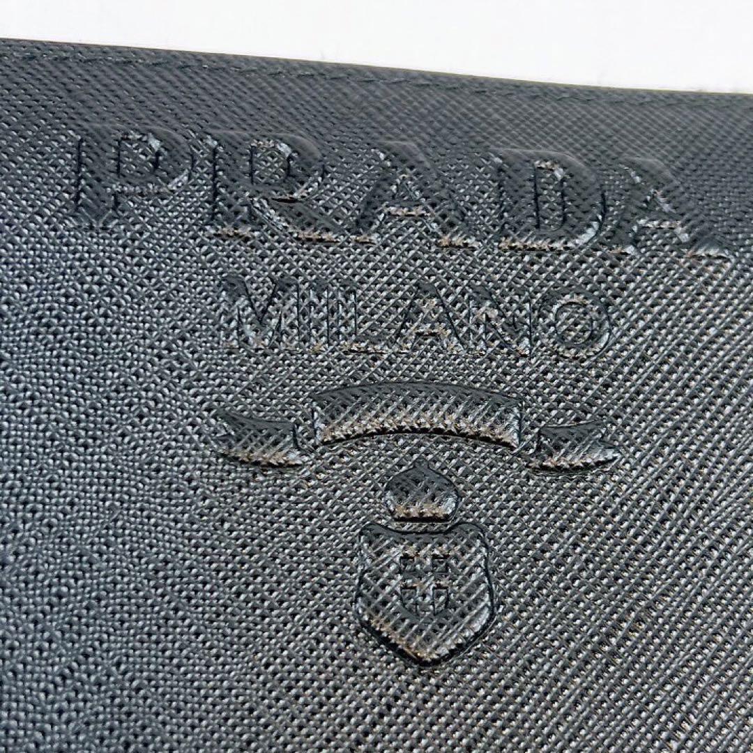 未使用級⭐️ PRADA 長財布 ジップウォレット エンボスロゴ ブラック レザー