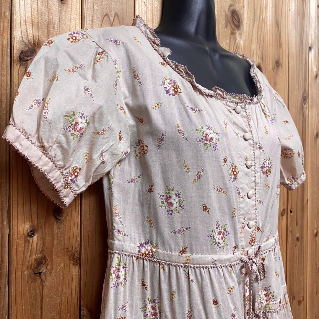 <美品>ワンダフルワールド カネコイサオ 半袖ロングワンピース ローンワンピース