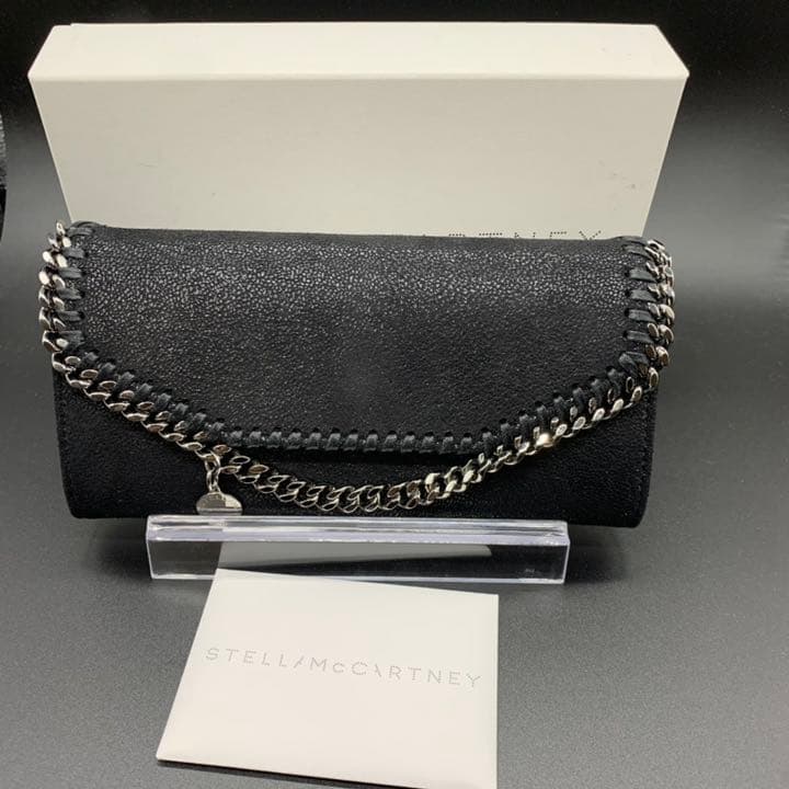 メール便不可】 STELLA McCARTNEY ステラマッカートニー ロゴ 長財布黒